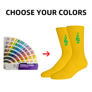 Best Quality Custom Designer Sport <b>Socks</b> for Men Women Breathable Crew Fashion <b>Grip</b> Knitted Compression Logo Print for Winter - Product Image 6