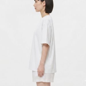 Hot Sale <b>Women's</b> Loose Fit <b>White</b> Cotton Crew Neck T-<b>Shirt</b> Minimalist Style <b>Short</b> <b>Sleeve</b> Breathable Spring Summer Basic Top - Product Image 6