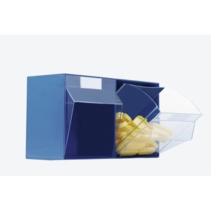 Clear <b>Plastic</b> Beige Magazine Rack 9 X a Size H77xW600xD63mm LOCKwhite - Product Image 3