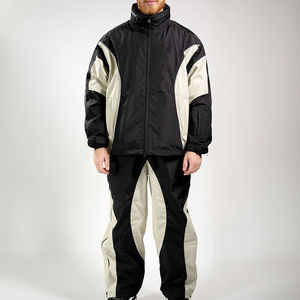 New Design Winter Men's Plus Size Hooded Solid Nylon Windbreaker Jacket and Pant Set Tracksuit Jogging Suit OEM Service - Product Image 6