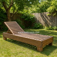 Chaise longue d'extérieur en teck de haute qualité, écologique, avec dossier inclinable réglable, pour villa, piscine, jardin et hôtel
