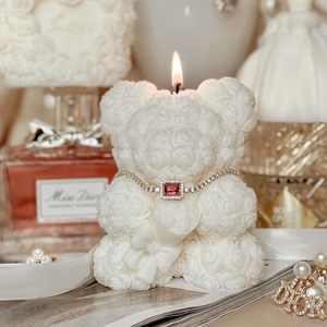 Bouquet d'ours bougie saint valentin moules taille L pour bricolage résine ours en peluche artisanat, Figurines en <span class=keywords><strong>plâtre</strong></span> et décoration intérieure - Product Image 1