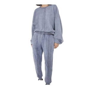 ชุดวอร์มผ้าคอตตอนสำหรับผู้หญิงชุดวอร์มสำหรับ100% จ็อกเกอร์กีฬาฟอกสีกรดสำหรับผู้หญิงขายส่ง2026ผลิต - Product Image 1