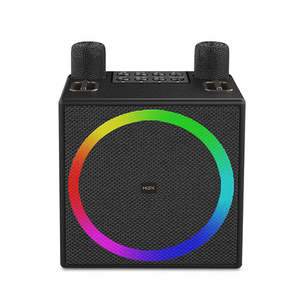 Misik เครื่อง MS233คาราโอเกะสีดำ LED พร้อมไมโครโฟน2ตัวลำโพงรุ่นใหม่