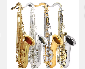 *Listo para envío* Saxofón tenor Bb de latón con cuerpo tallado, OEM y asequible, con estuche - Product Image 1