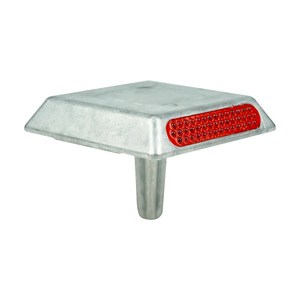 Borne de signalisation routière en aluminium 10x10x2 cm avec tige rotative et lumière clignotante - Product Image 1