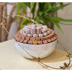 Cuenco de Chocolate de tendencia, nuevo estilo, cuencos de postre, exhibición de Metal decorativa, plato de caramelo, acabado de Color dorado para vajilla de mesa - Product Image 2