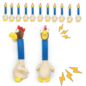 Horoz karikatür çevre dostu gıcırtılı köpek oyuncaklar kollu römorkör savaş çiğnemek yerleşik Vocalising topu interaktif Pet oyuncak - Product Image 3