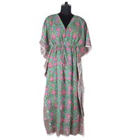 2025 diskon besar Kaftan panjang Batik Afrika gaun ukuran Plus wanita KFCL018 produsen pakaian wanita desainer Kimono katun India
