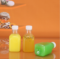 Bouteille d'eau carrée en plastique PET de qualité alimentaire jetable de 250 ml (9 oz) avec bouchon à vis, impression sérigraphique, modèle B0901, 150 pièces par boîte