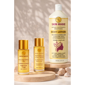 Ensemble Duo Éclaircissant Intense : Lotion Visage & Huile Corporelle pour les Taches Brunes et les Peaux Ternes - Product Image 1