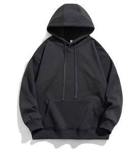 100% Cotton Custom Vintage Style Pullover Hoodie for Men Heavy Fleece Thick Oversized Hoodie with Big <b>Pocket</b> Blank <b>Hoodies</b> - Product Image 2