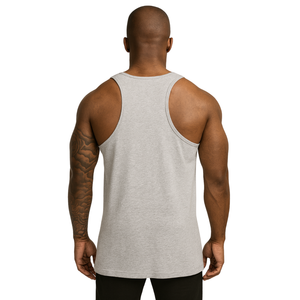 <b>Mens</b> Heather Grey Bodybuilding Stringer Tank Top <b>Muscle</b> <b>Fit</b> Sleeveless Gym <b>Vest</b> Workout Fitness Training Apparel - Product Image 2