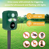 Repelente Ultrasónico Multimodo para Animales con Panel Solar, Carga USB y Detección de Movimiento para Control de Fauna Silvestre en Exteriores