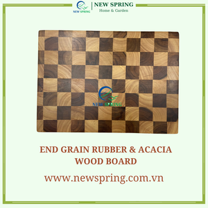 Tabla de Cortar de Acacia de Primera Calidad con Grano en Extremo 3D - Tabla de Cortar Grande, Duradera y Ecológica con Mango |   Hecho en Vietnam - Product Image 2