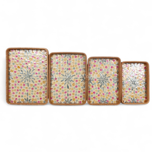 Bandeja de Servicio Moderna Hecha a Mano de Ratán y Madreperla para el Hogar, Cocina, Servir y Uso en la Mesa de Comedor - Product Image 3