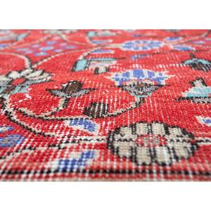 Alfombra de Lana Anudada a Mano Vintage de Gran Tamaño Pae-2294 con Patrón Floral Rojo y Naranja para Sala de Estar o Pasillo para Adolescentes - Product Image 3