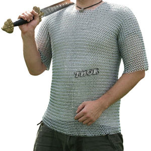 เสื้อโซ่ยุคกลางเสื้อสีเงินชุดเกราะนักรบ Haubergeon ยุคฟื้นฟูศิลปวิทยา - Product Image 4