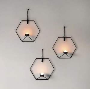 Portavelas de Pared de Metal Geométrico de Lujo, Soporte Hexagonal para Velas de Té, Decoración para el Hogar y Bodas, Soporte Modular para Plantas - Product Image 5
