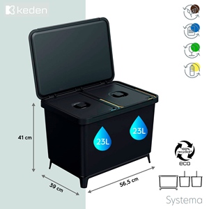 Système de tri des déchets KEDEN 2 x 23L - Product Image 2