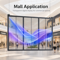 Pantalla LED de Malla Transparente para Interiores y Exteriores P3.91 P7.82, Pantalla LED de Rejilla para Fachadas de Vidrio, Escaparates y Escenarios