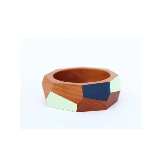 Joli bracelet en bois coloré au Design Floral de la meilleure couleur avec un Design sous l'eau pour les femmes