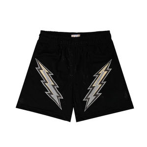 2024 nouveauté été en gros de haute qualité décontracté salle de sport plage bain Polyester maille trou lâche impression hommes respirant Shorts - Product Image 2