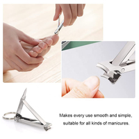 QNQ Coupe-ongles portable mini pour bébé en acier inoxydable, ultra-fin, pliable, automatique, à mâchoires larges, pour voyage