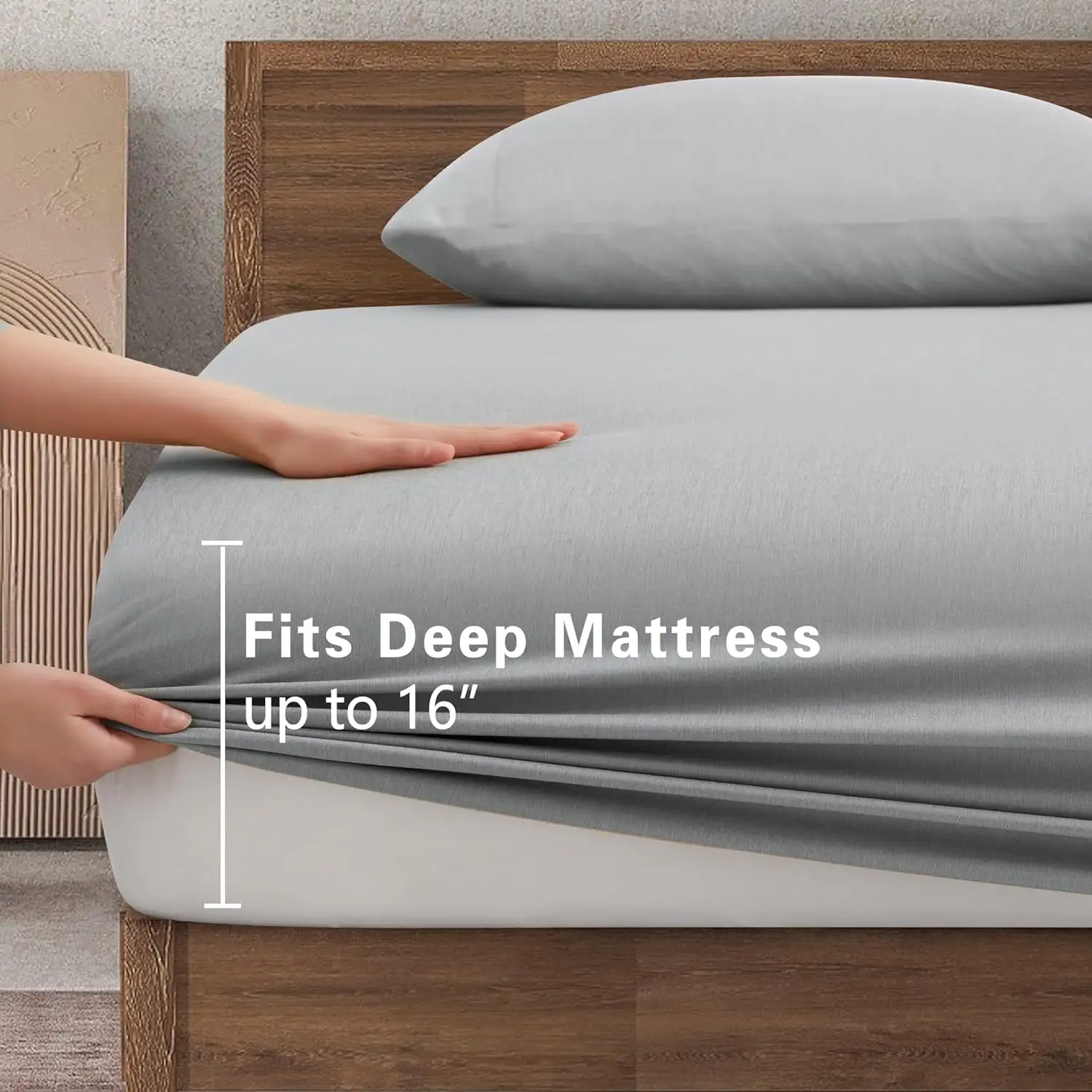 Queen Size Skin-friendly Solid Waterproof Bed Cover Soft Bamboo Fitted Sheet Mattress Protector for Home