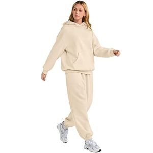 Conjuntos de 2 piezas de invierno de talla grande para mujer, moda de otoño, Sudadera con capucha de salón de gran tamaño con bolsillos, pantalones de chándal holgados, conjuntos de chándal tejidos - Product Image 4