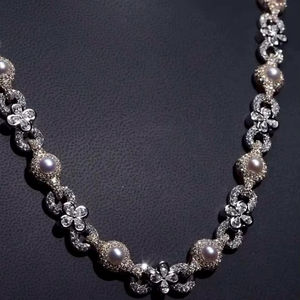 Collar de Perlas de Moissanita de 30 Quilates con Baño de Rodio de Lujo, Joyería Hip Hop con Brillo de Diamante para Regalo de Fiesta - Product Image 3