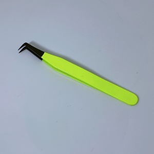 Juego de pinzas de Color verde neón, pinzas de acero inoxidable, aplicador de extensión inclinada, aplicador de pestañas personalizado, venta completa - Product Image 6