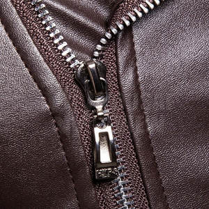 เสื้อแจ็คเก็ตหนังแฟชั่นสำหรับผู้ชายเสื้อแจ็คเก็ตหนังโลโก้ตามสั่ง - Product Image 5