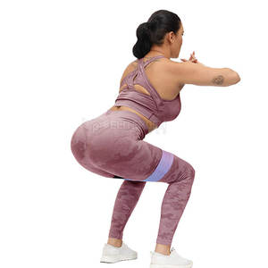 Conjunto de yoga deportivo para mujer a la moda Ropa de gimnasio más vendida en línea con precio razonable Logotipo de talla grande en la cintura Entrenamientos para niñas - Product Image 5