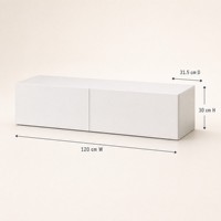 Meuble TV moderne et écologique, console multimédia avec grande capacité de rangement et portes, idéal pour salon, hôpital, hôtel