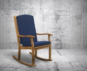 Fauteuil à bascule en teck massif de haute qualité avec finition naturelle pour intérieur ou extérieur - Product Image 6