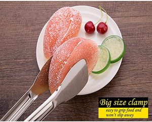 ชุดเครื่องใช้ในครัวและทำอาหารทำจากสเตนเลสสตีลสีโรสโกลด์2ชิ้นคีมคีบขนมโรสโกลด์ - Product Image 4