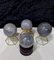 Sphère de pierre de lune noire, cristal de feldspath naturel, boule scintillante, éclat holistique pour la guérison par le Reiki, décoration d'intérieur, minéral poli