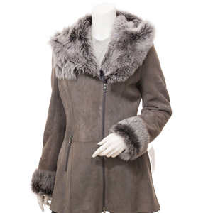 Chaqueta de Cuero de Cordero Personalizada, Delgada, Extra Grande, Brillante, Ecológica, Impermeable, Transpirable, de Primera Calidad, con Tela Oxford para Mujer - Product Image 3