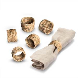 Décoration de table à manger, anneaux de serviette en jacinthe d'eau de luxe, durables, compostables, naturels, pour serviettes - Product Image 4