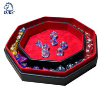 Plateau de roulement de dés octogonaux à double usage et rangement avec couvercle