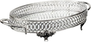 Bandeja de metal con acabado texturizado, artículos de decoración perfecta para exhibir o servir en salas de estar, cocinas y ocasiones festivas - Product Image 6