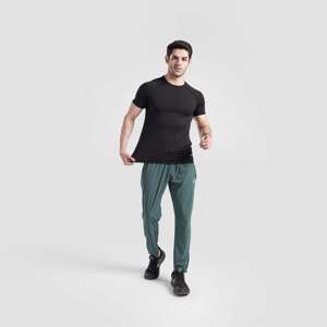 Pantalon de jogging cargo vert sport Aero Run XL, logo personnalisable, taille élastique, tissu en velours côtelé avec lavage coloré - Product Image 4