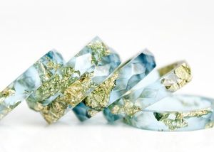 STYLE Bijoux Résine Acrylique Bracelet Bracelet Exagéré Éblouissant Multicolore Large Irrégulier Carré Acrylique Bracelets Femmes - Product Image 3