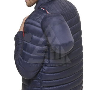 2025 Plus Size Winter Men's Puffer Jacket with <b>Stand</b> Collar and Front Logo High Quality Made in Pakistan - Product Image 6