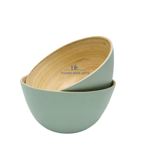 Cuenco de madera para servir ensalada, diseño de lujo, plato de cerámica ligero de bambú, vajilla directa de fábrica de Vietnam, ocasiones para bebés - Product Image 3