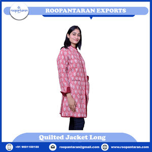 Veste de travail matelassée imprimé bloc à la main rembourrée avec une couche de coton doux vestes matelassées pour femmes produits les plus vendus - Product Image 4