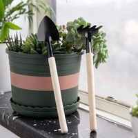 Ensemble de 3 mini-outils de jardinage : pelle à main, râteau à feuilles, petite pelle pour le jardinage à domicile et les plantes en pot