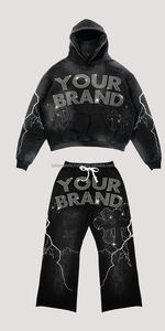 Survêtement de sport respirant grande taille pour homme, coupe ajustée, en molleton réversible, séchage rapide, 100 % coton, avec logo personnalisé, vente en gros - Product Image 2