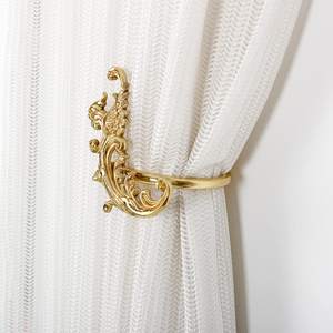 HHO's Beautiful Golden Rose Shape Curtain Holdback <b>Hook</b> Quality Brass Metal Drape Holder Modern Design - Product Image 4